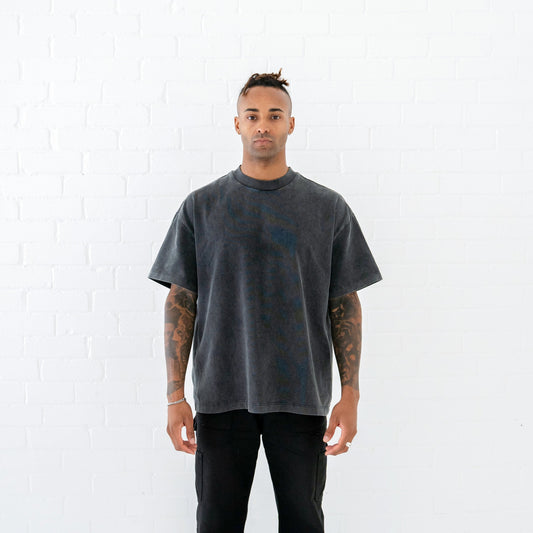 Signature Blank T-Shirt: Washed Black